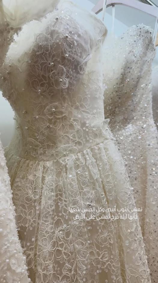 Lace-detail bridal gown on mannequin at Zad Style studio